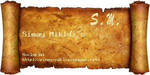 Simay Miklós névjegykártya
