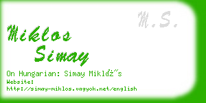 miklos simay business card